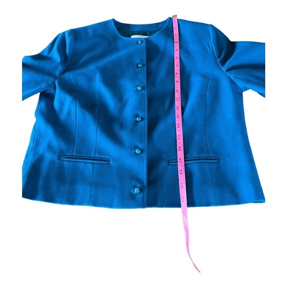 Vintage 90s Pendleton Blue Virgin Wool Crop Jacket - Picture 6 of 10